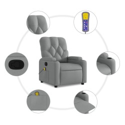 Fauteuil inclinable de massage gris clair tissu 622899622899