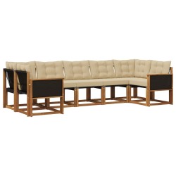 Ensemble de canapés d'extérieur 7 pcs Naturel et Beige 622906622906