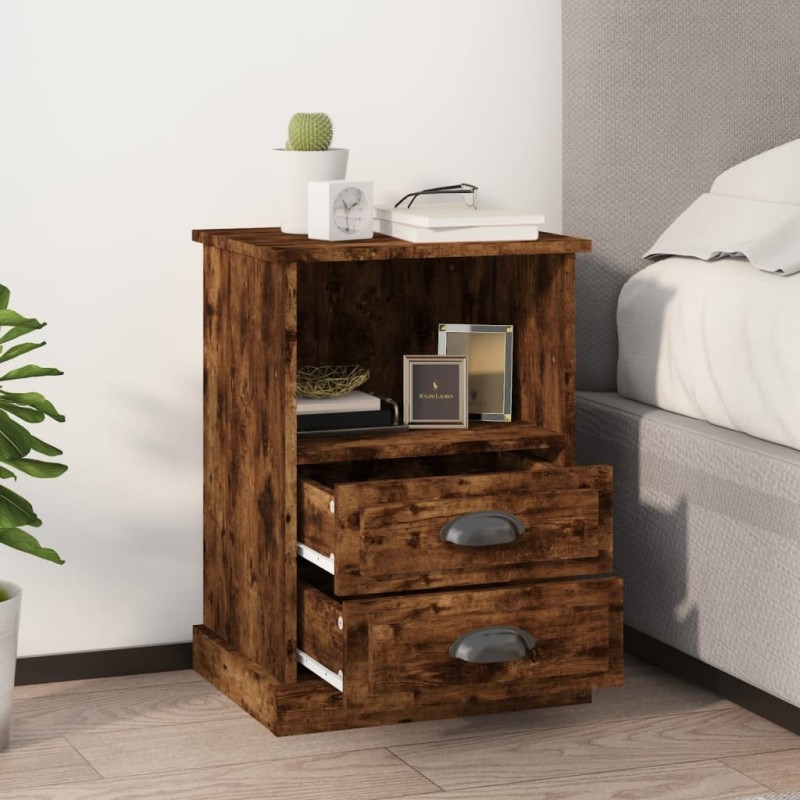 Tables de chevet 2 pcs chêne fumé 43x36x60 cm 622910622910