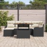 Ensemble de canapé de jardin 7 pcs Noir Poly rotin 622911622911