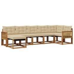 Ensemble de canapés d'extérieur 7 pcs Naturel et Beige 622915622915