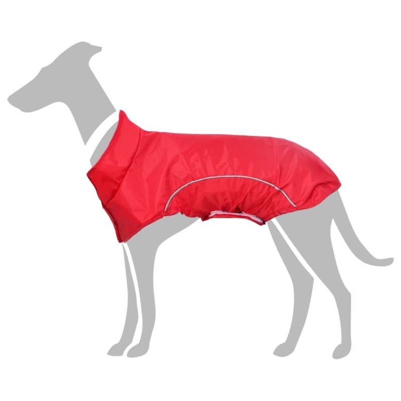 Imperméable pour chien avec bandes réfléchissantes polyester rouge taille XXS 622923622923