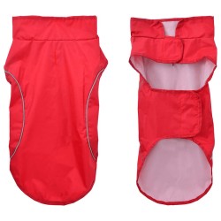 Imperméable pour chien avec bandes réfléchissantes polyester rouge taille XXS 622923622923