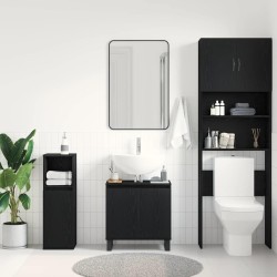 Meuble de Lavabo de Salle de Bain Chêne noir 58 x 33 x 60 cm 622925622925