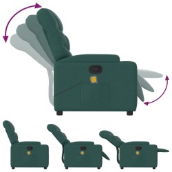 Fauteuil inclinable de massage vert foncé tissu 622927622927