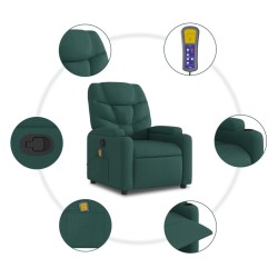 Fauteuil inclinable de massage vert foncé tissu 622927622927