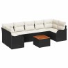 Ensemble de canapé de jardin 8 pcs Noir et Crème polyrotin 622929622929