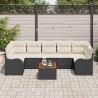 Ensemble de canapé de jardin 8 pcs Noir et Crème polyrotin 622929622929