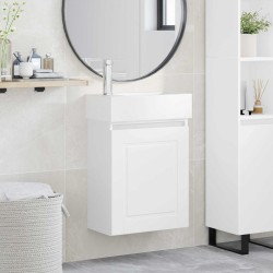 Meuble de salle de bain avec robinet Blanc 45,5 x 22,5 x 84 cm 622932622932