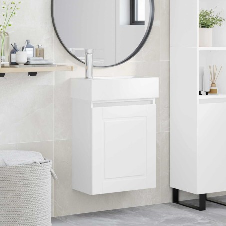 Meuble de salle de bain avec robinet Blanc 45,5 x 22,5 x 84 cm 622932622932