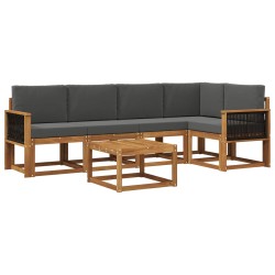 Ensemble de canapés d'extérieur 6 pcs Naturel et Anthracite 622933622933