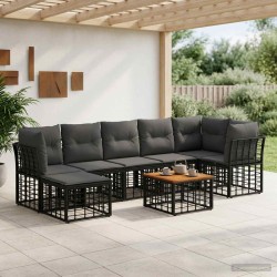 Ensemble de canapés d'extérieur 8 pcs Noir et Gris foncé 622938622938