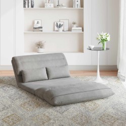 Fauteuil de sol ajustable Gris clair Velours 622940622940