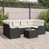 Ensemble de canapé de jardin avec coussin 7 pcs Noir et Crème 622951622951