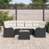 Ensemble de canapé de jardin avec coussin 7 pcs Noir et Crème 622951622951