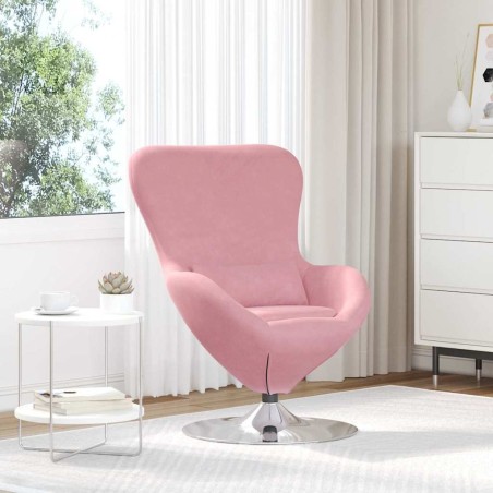 Fauteuil œuf Rose Velours 622954622954