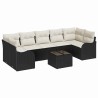 Ensemble de canapé de jardin avec coussin 8 pcs Noir et Crème 622961622961