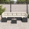 Ensemble de canapé de jardin avec coussin 8 pcs Noir et Crème 622961622961