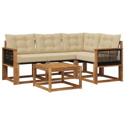 Ensemble de canapés d'extérieur 5 pcs Naturel et Beige 622962622962