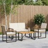 Ensemble de meubles d'extérieur 4 pcs Beige et blanc crème 622966622966