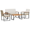 Ensemble de meubles d'extérieur 4 pcs Beige et blanc crème 622966622966