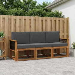 Ensemble de canapés d'extérieur 3 pcs Naturel et Anthracite 622974622974
