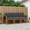 Ensemble de canapés d'extérieur 3 pcs Naturel et Anthracite 622974622974