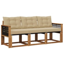 Ensemble de canapés d'extérieur 3 pcs Naturel et Beige 622978622978