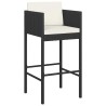 Ensemble de bar de jardin 5 pcs et coussins Résine tressée Noir 622983622983