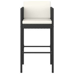 Ensemble de bar de jardin 5 pcs et coussins Résine tressée Noir 622983622983