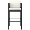 Ensemble de bar de jardin 5 pcs et coussins Résine tressée Noir 622983622983