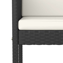 Ensemble de bar de jardin 5 pcs et coussins Résine tressée Noir 622983622983