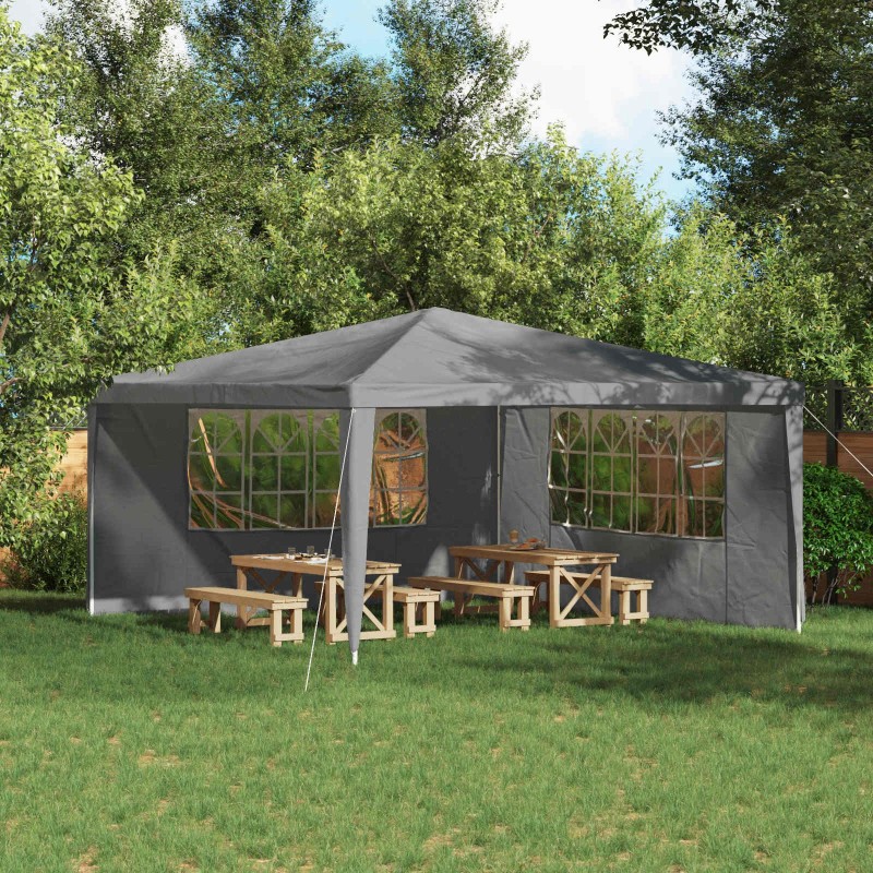 Mur de tente de fête 2 pcs 400 x 195 cm Gris clair PE et acier 622985622985