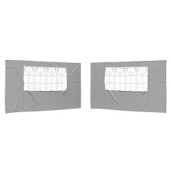 Mur de tente de fête 2 pcs 400 x 195 cm Gris clair PE et acier 622985622985