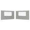 Mur de tente de fête 2 pcs 400 x 195 cm Gris clair PE et acier 622985622985