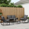 Ensemble de canapé de jardin 4 pcs Noir et anthracite Acier 622987622987