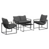 Ensemble de canapé de jardin 4 pcs Noir et anthracite Acier 622987622987