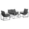Ensemble de canapé de jardin 4 pcs Noir et anthracite Acier 622987622987