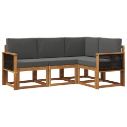 Ensemble de canapés d'extérieur 4 pcs Naturel et Anthracite 622989622989