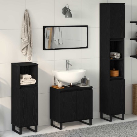 Ensemble de mobilier de salle de bain 3 pcs Chêne noir 622994622994