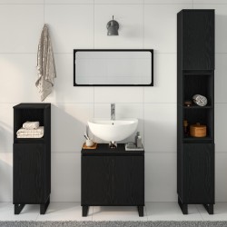 Ensemble de mobilier de salle de bain 3 pcs Chêne noir 622994622994