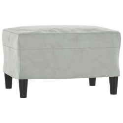 Fauteuil avec repose-pied Gris clair 60 cm Velours 622996622996