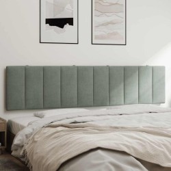 Coussin de tête de lit Hanko gris clair 200 cm velours 623002623002