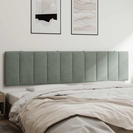 Coussin de tête de lit Hanko gris clair 200 cm velours 623002623002