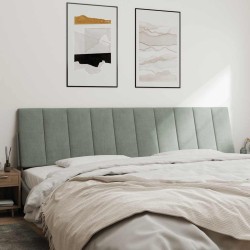 Coussin de tête de lit Hanko gris clair 200 cm velours 623002623002