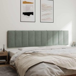Coussin de tête de lit Hanko gris clair 200 cm velours 623002623002