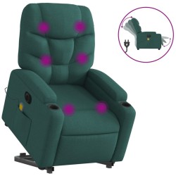 Fauteuil inclinable de massage électrique Vert foncé Tissu 623005623005