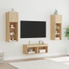 Meuble TV muraux 4 pcs avec lumières LED chêne sonoma 623008623008