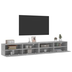 Meubles TV muraux 2pcs gris béton 100x30x30cm bois d'ingénierie 623009623009