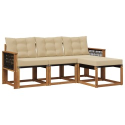 Ensemble de canapés d'extérieur 4 pcs Naturel et Beige 623015623015